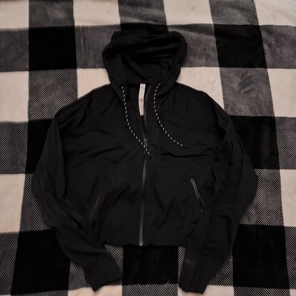 Black Lululemon windbreaker Hooded Jacket - Picture 2 of 4